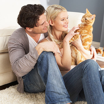 couple with cat